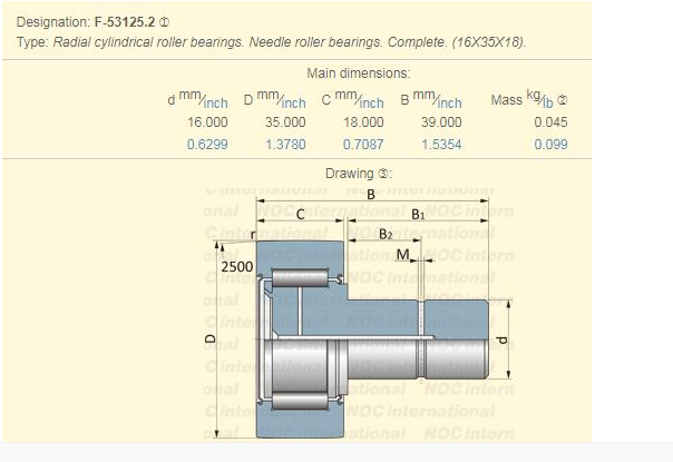 Bolzenzylinderrollenlager F -53125,2 für Textilmaschine/Druckmaschine 0